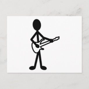 Carte Postale Figure de bâton guitariste