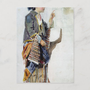 Carte Postale Figure d'une fille en costume turc, 19ème siècle