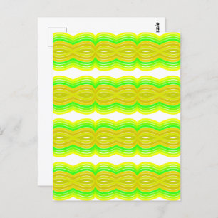 Carte Postale Figure Vert Et Jaune Huit  Art Motif