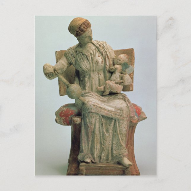 Carte Postale Figurine d'Aphrodite jouant avec Eros (Devant)