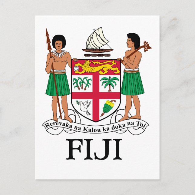 Carte Postale FIJI - emblème / drapeau / armoiries / symbole (Devant)