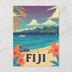 Carte Postale Fiji Tropical Island Beach Vintage