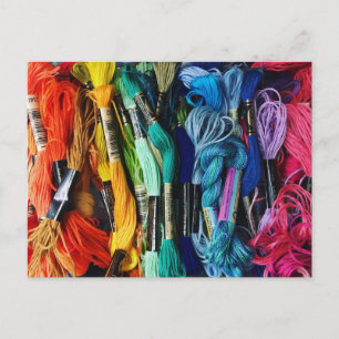 Carte Postale Fil à broder arc-en-ciel Fils Couture