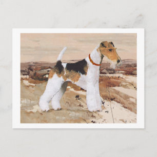 Carte Postale Fil Fox Terrier Automne