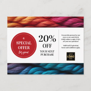 Carte Postale Fil Tricot couture tissu Coupon personnalisé rabai