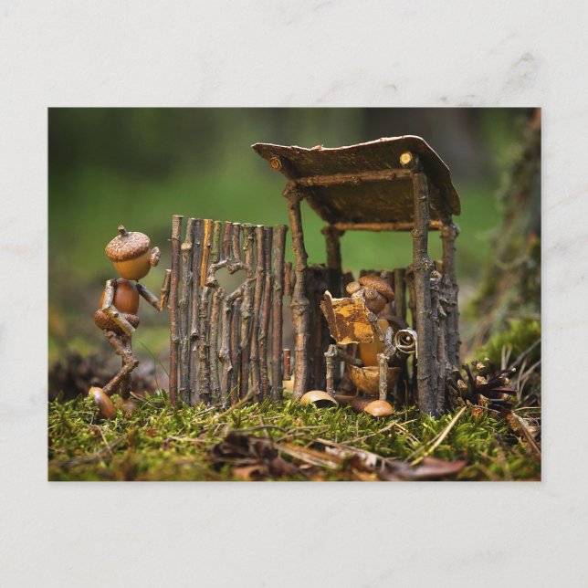 Carte Postale File d'attente pour les toilettes du camping (Devant)