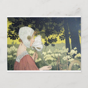 CARTE POSTALE FILEUR BRODEUSE