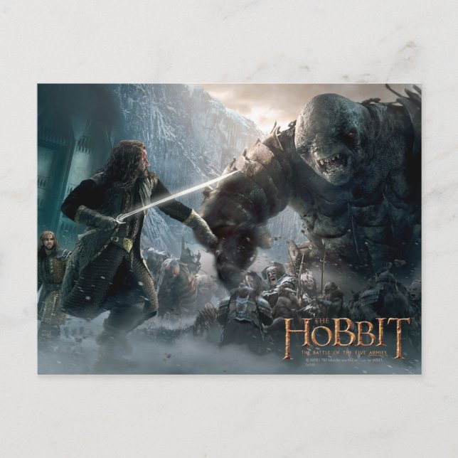 Carte Postale Fili, THORIN OAKENSHIELD™ & Kili Fight Giant (Devant)