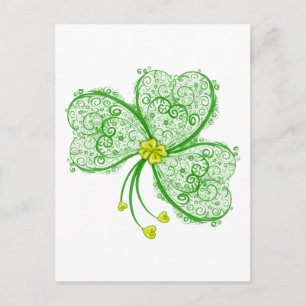 Carte Postale Filigree de trèfle chanceux