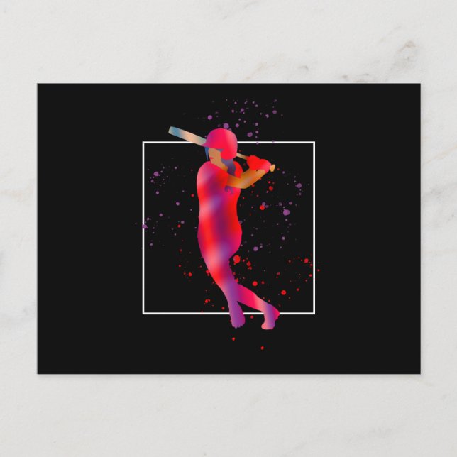 Carte Postale Fille à Bat (Devant)