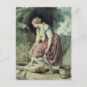 Carte Postale Fille à un duit