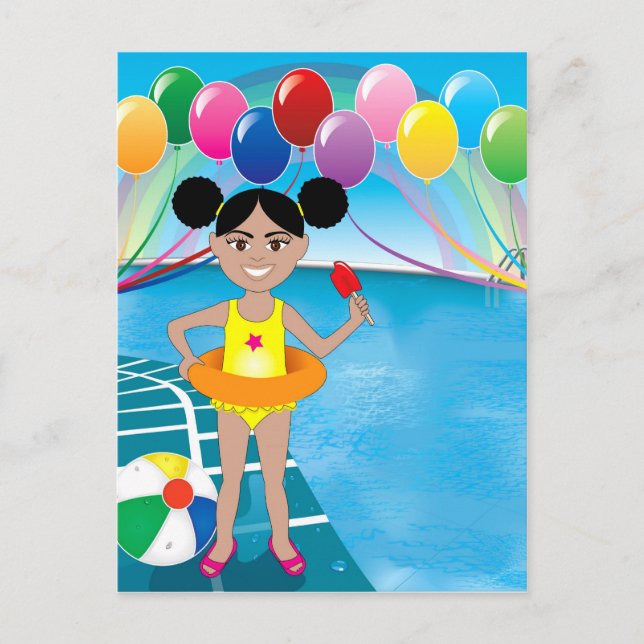 Carte Postale Fille Afro avec Popsicle (Devant)