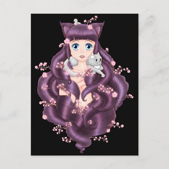 Carte Postale Fille Anime Neko Anime (Devant)