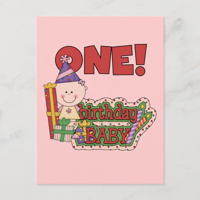 Carte Postale Fille Anniversaire T-shirts et cadeaux pour bébé (Devant)