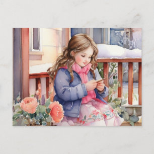 Carte Postale Fille artisanale 