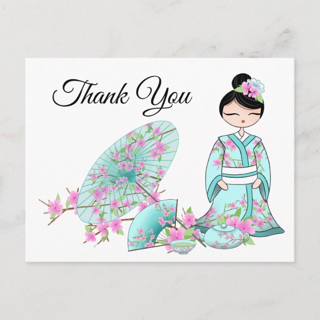 Carte Postale Fille asiatique merci (Devant)