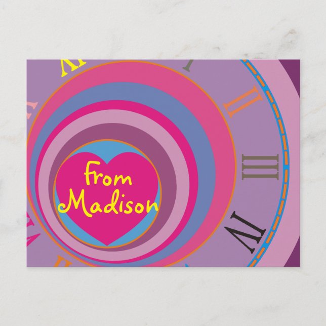Carte Postale Fille assez tourbillon cercles enfants tornade art (Devant)