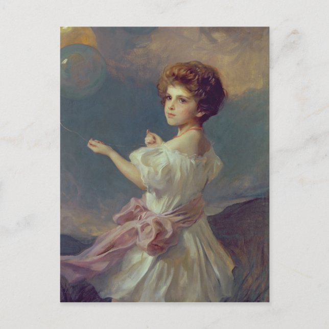 Carte Postale Fille avec ballons (Devant)