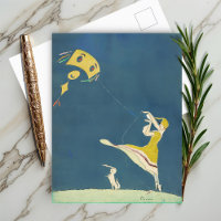 Fille avec cerf-volant et chien (1917)