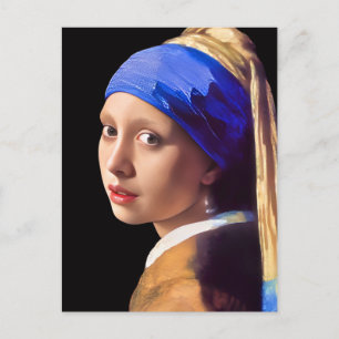 Carte Postale Fille avec Perle oreille