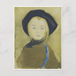 Carte Postale Fille avec ruban bleu, Helene Schjerfbeck