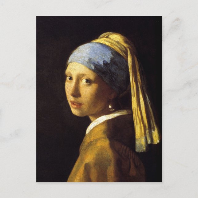 Carte Postale Fille avec une perle à oreille Vermeer Art (Devant)
