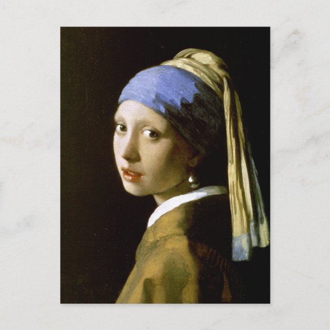 Carte Postale Fille avec une perle à oreille Vermeer Art (Devant)