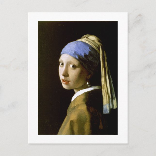 Carte Postale Fille avec une perle à oreille Vermeer Art (Devant)