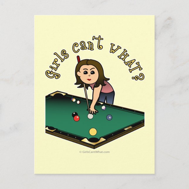 Carte Postale Fille Billard Lumière (Devant)