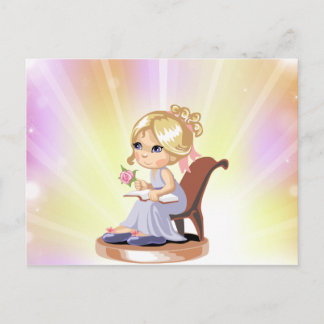 Carte postale fille blonde mignonne