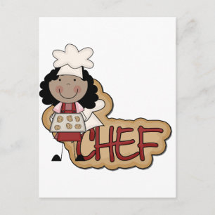 Carte Postale Fille chef Chemises et cadeaux afro-américains