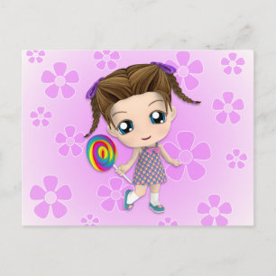 Carte postale fille Chibi