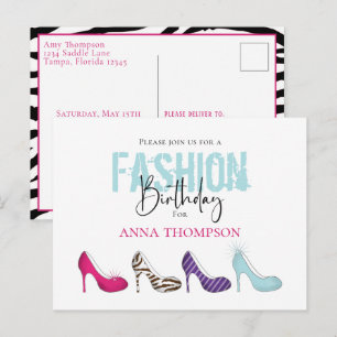 Carte Postale Fille d'anniversaire Moderne Chaussures de mode In