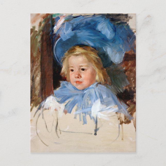 Carte Postale Fille dans une Bonnet Bleue, Mary Cassatt (Devant)