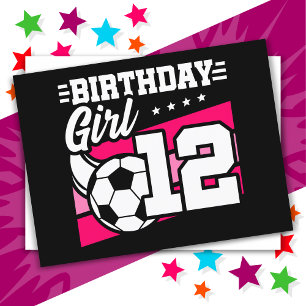 Carte Postale Fille de 12 ans foot football 12e anniversaire