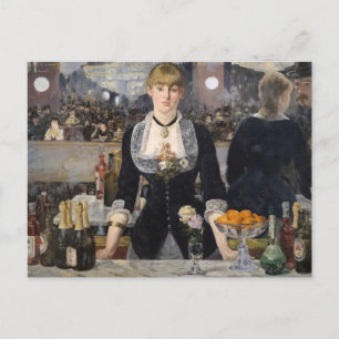 Carte Postale Fille de barmaid victorienne aux Folies Bergère, F