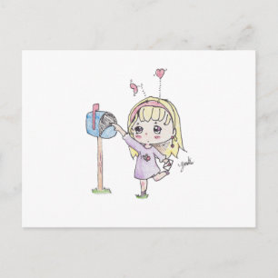 Carte Postale fille de boîte aux lettres