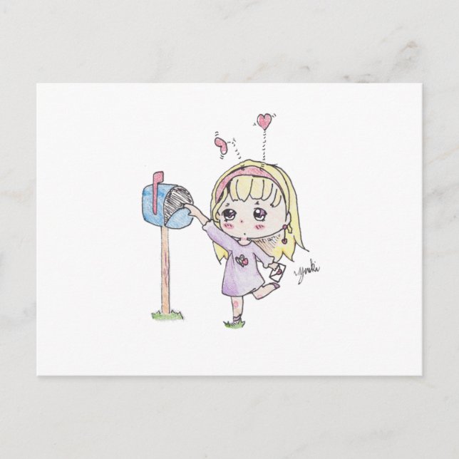 Carte Postale fille de boîte aux lettres (Devant)