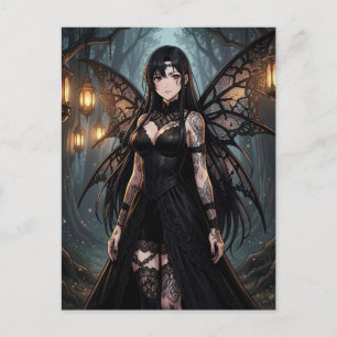 Carte Postale Fille de fée d'anime gothique   Garder le contact