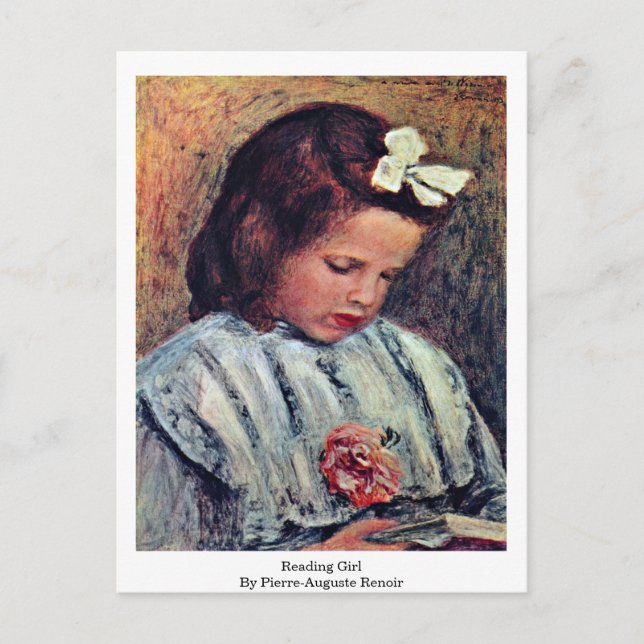 Carte Postale Fille De Lecture De Pierre-Auguste Renoir (Devant)