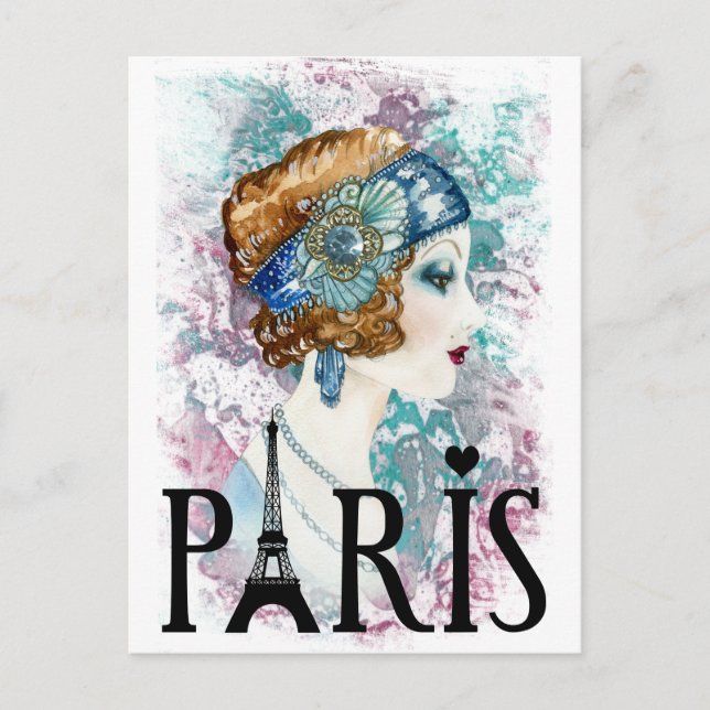 Carte Postale Fille de Paris France (Devant)