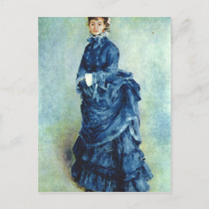 Carte Postale Fille de Paris la dame en bleu par Pierre Renoir