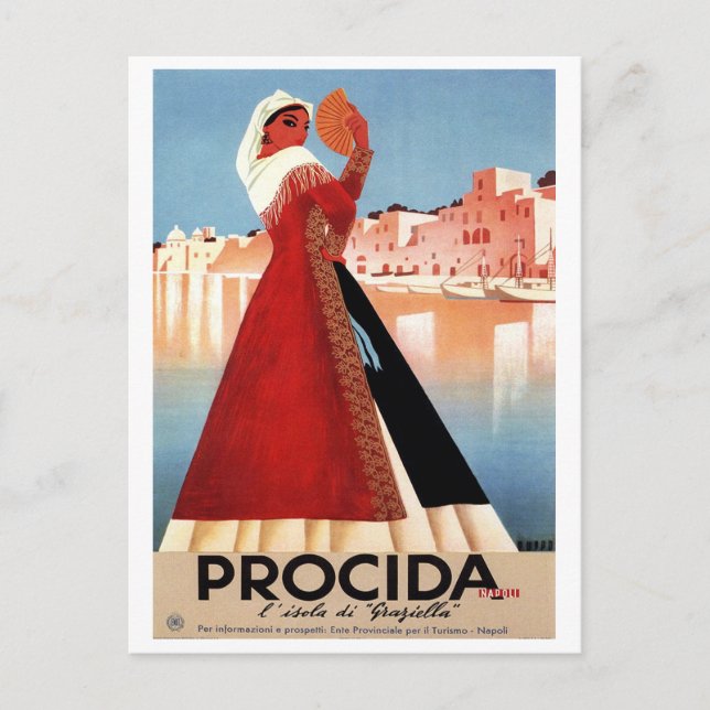 Carte Postale Fille de Procida, Naples, Italie (Devant)