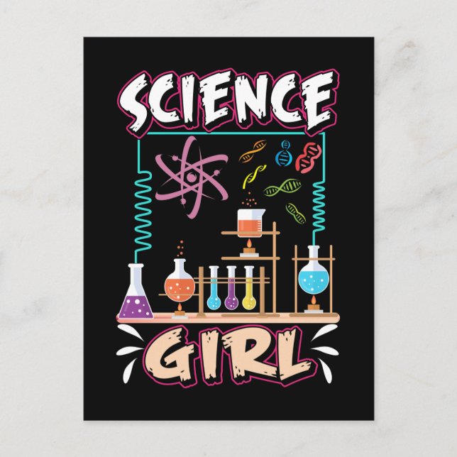 Carte Postale Fille de science Laboratoire de chimie Scientifiqu (Devant)