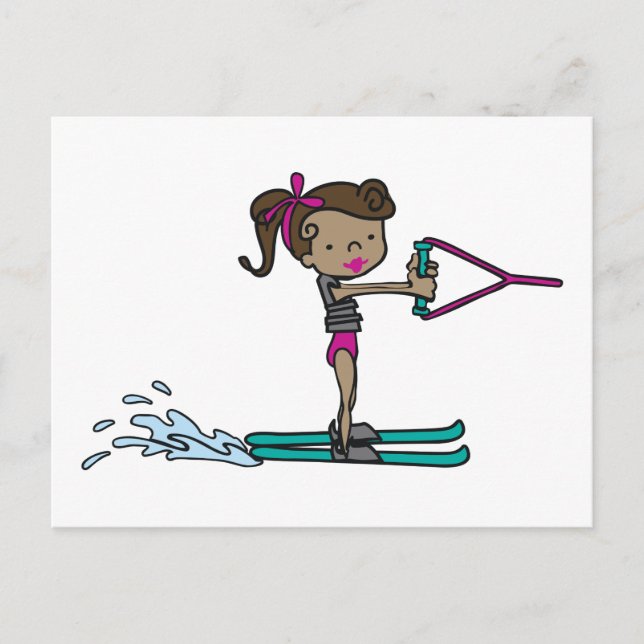 Carte Postale Fille de ski nautique (Devant)