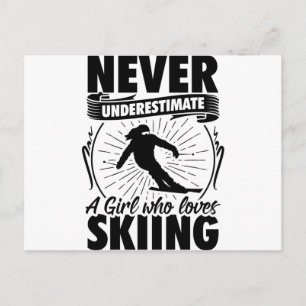 Carte Postale Fille de ski   Ski Skieurs Cadeaux d'hiver