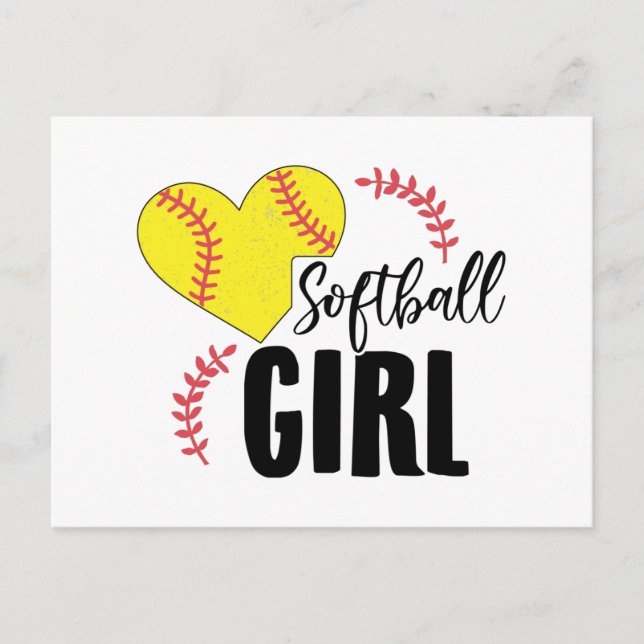 Carte Postale Fille de softball | L'idée de cadeau Sport Team Tr (Devant)