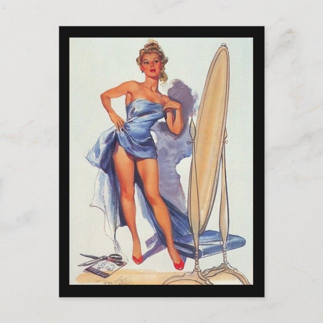 Carte postale fille des années 50 (Devant)