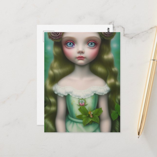 Carte Postale Fille des bois (Devant/Arrière en situation)