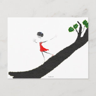 Carte Postale Fille descendant un arbre